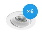 Fordelspakning 6x Noxion Innfelt Spot Vision MR16 Vippbar Hvit | Utskjæring 69mm - GU10 sokkel