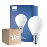 Fordelspakning 10x Philips Master Value LED Lustre E14 Ball matt 3.4W 470lm - 927 ekstra varm hvit | beste fargegjengivelse - dimbar - erstatter 40W