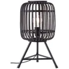 Brilliant Bordlampe Trerow Metall Bambus Svart Tre | Egnet for 1x E27