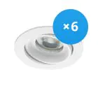 Fordelspakning 6x Noxion Innfelt Spot Vision MR16 Vippbar Hvit | Utskjæring 69mm - GU10 sokkel