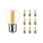Fordelspakning 10x Noxion Lucent LED E27 Ball filament klar 4.5W 470lm - 827 ekstra varm hvit | erstatter 40W