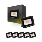 Fordelspakning 6x Bright Choice LED Flomlys 20W 2000lm 100D - 830 Varm Hvit | IP66 - Symmetrisk