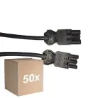 Fordelspakning 50x Noxion GST - Kompatibel Forlengelseskabel Svart - Male + Female - 3m - 3 pole 1,5mm2