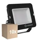 Fordelspakning 10x Ledvance LED flomlys Kompakt svart 50W 5000lm 100D - 865 daglys | IP65 - symmetrisk 