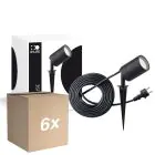 Fordelspakning 6x D'Lite Pigg Lys Fuse Strømkabel Svart | IP65 - Egnet for 1x GU10 | incl. cable 2 Meter