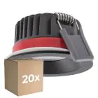 Fordelspakning 20x Ledvance LED spot Fire Rated Aluminium svart 8W 640lm 36D - 927 ekstra varm hvit | Utskjæring 68mm - IP65 - beste fargegjengivelse - dimbar