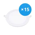 Fordelspakning 15x Bright Choice LED Downlight UltraSlim 15W 1200lm 110D - 840 Kald Hvit | 190mm - Utskjæring 175mm